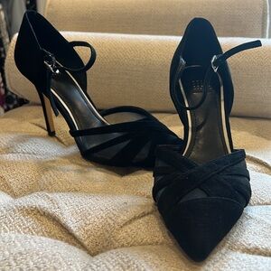 WHBM Suede Emilia Pointed Toe Heels, size 8M